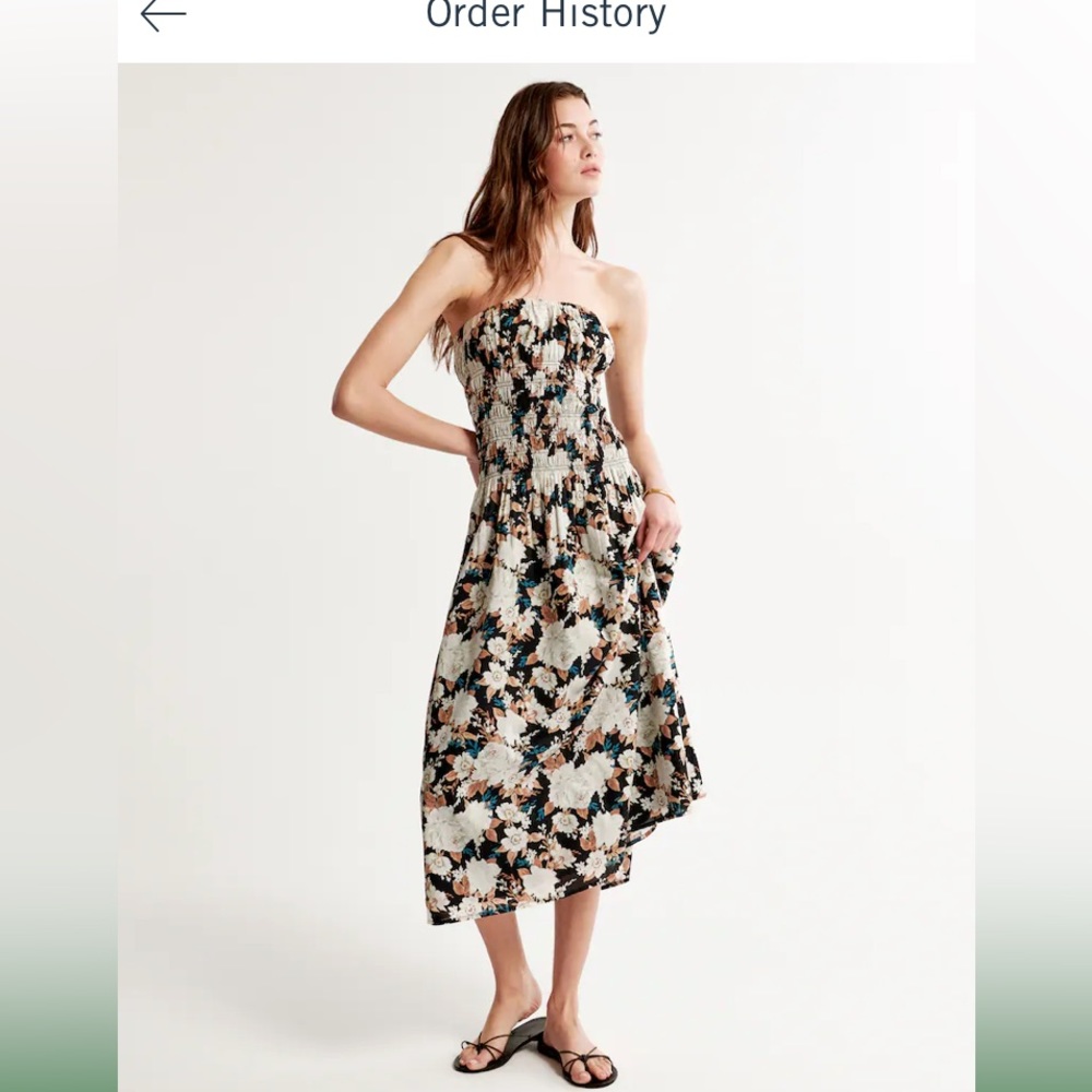Strapless Drop-Waist Smocked Maxi Dress